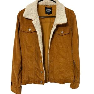 MAN Tan Sherpa-Lined Jacket